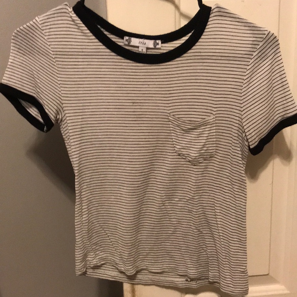 White & black striped shirt